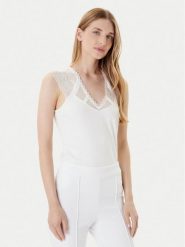 Morgan Bluzka 252-DEMYL Biały Regular Fit. Białe bluzki damskie Morgan, m, bez wzorów, z syntetyku, bez kołnierzyka, bez ramiączek. Za 139.99 zł.