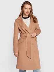 TWINSET Płaszcz wełniany 222TP2056 Beżowy Regular Fit. Brązowe płaszcze damskie Twinset, na zimę, bez wzorów, z syntetyku, bez kaptura. Za 1,649.00 zł.