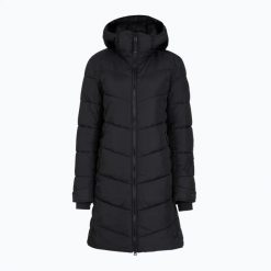Płaszcz ocieplany damski BOGNER FIRE+ICE Aenny 3. Czarne płaszcze damskie bez wzorów, z materiału, bez kaptura. Za 2,349.00 zł.