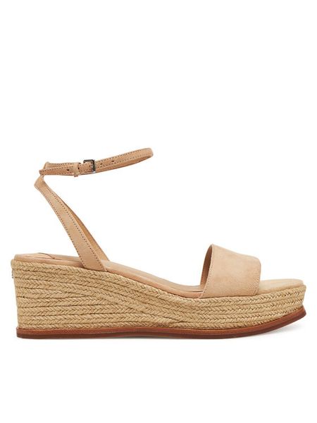 LAUREN RALPH LAUREN Espadryle Leona 802920421010 Beżowy. Brązowe sandały damskie Lauren Ralph Lauren, bez wzorów, ze skóry, bez obcasa, bez zapięcia. Za 419.99 zł.