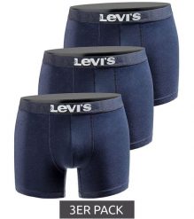 Bokserki majtki męskie Levi's Boxers 3-Pack. Niebieskie bokserki męskie Levi's, m, bez wzorów, z bawełny. Za 99.00 zł.