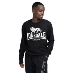 Bluza z okrągłym dekoltem Lonsdale Go Sport. Czarne bluzy męskie Lonsdale, m, bez wzorów, bez kaptura. Za 242.00 zł.