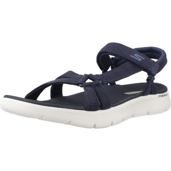 Sandały SKECHERS GO WALK FLEX SANDAL Niebieski. Białe sandały damskie Skechers, bez wzorów, z materiału, bez obcasa, bez zapięcia. Za 229.99 zł.