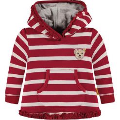 Bluza w kolorze czerwono-białym. Białe bluzy dla dziewczynek marki Steiff, z aplikacjami. W wyprzedaży za 99.95 zł.
