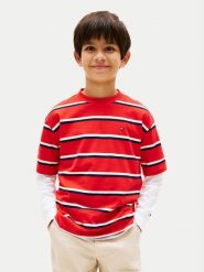 Tommy Hilfiger T-Shirt Essential Flag KB0KB09646 Czerwony Regular Fit. Czerwone t-shirty dla chłopców Tommy Hilfiger, bez wzorów, z bawełny, bez ramiączek. Za 89.99 zł.