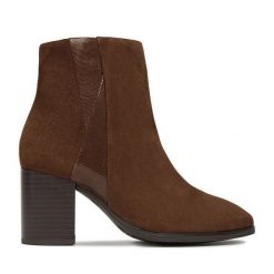 Botki Lasocki. Brązowe botki damskie Lasocki, bez obcasa, na słupku, bez zapięcia. Za 269.99 zł.