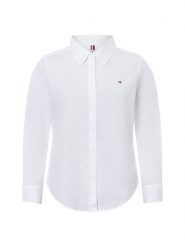 Tommy Hilfiger Bluzka damska Kobiety Bawełna biały jednolity, 46. Białe bluzki damskie Tommy Hilfiger, bez wzorów, z bawełny, klasyczne, bez kołnierzyka, bez ramiączek. Za 399.95 zł.
