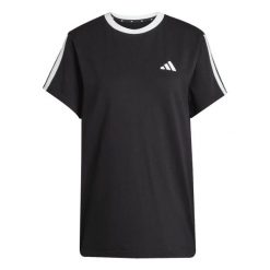 Koszulka damska ADIDAS W 3S BF T S. Czarne t-shirty damskie Adidas, s, bez wzorów, z bawełny, klasyczne, bez kołnierzyka. Za 119.00 zł.