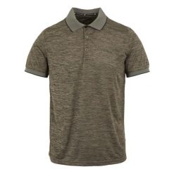 Polo Regatta Remex II. Brązowe koszulki polo męskie Regatta, bez wzorów, bez kołnierzyka, bez ramiączek, trekkingowe. W wyprzedaży za 95.05 zł.