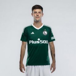 Koszulka piłkarska adidas Legia Warszawa 23/24. Zielone koszulki sportowe męskie Adidas, xl, bez wzorów, z materiału, bez kołnierzyka, bez ramiączek, do piłki nożnej. Za 239.99 zł.