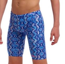 Spodenki FUNKY TRUNKS Blue Viper - jammery chłopięce. Niebieskie kąpielówki dla chłopców FUNKY TRUNKS, bez wzorów, z elastanu. Za 199.00 zł.