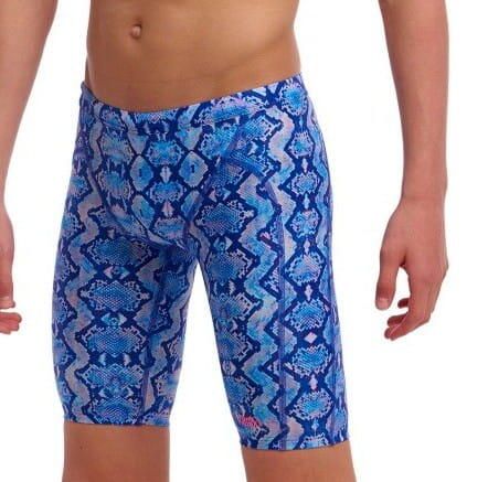 Spodenki FUNKY TRUNKS Blue Viper - jammery chłopięce. Niebieskie kąpielówki dla chłopców FUNKY TRUNKS, bez wzorów, z elastanu, wakacyjne. Za 199.00 zł.