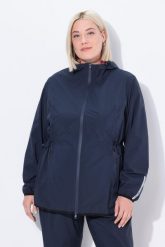 Damskie Kurtka przeciwdeszczowa woreczek podróżny wodoodporny. Niebieskie kurtki damskie Ulla Popken, plus size, bez wzorów, z materiału, bez kaptura. Za 349.99 zł.