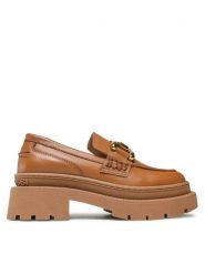 Gino Rossi Loafersy 222FW107 Brązowy. Brązowe mokasyny damskie Gino Rossi, ze skóry. Za 379.99 zł.