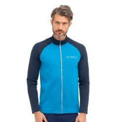 Bluza dresowa termoaktywna rozpinana męska Brubeck Athletic. Niebieskie bluzy męskie Brubeck, l, bez wzorów, z dresówki, bez kaptura. Za 239.99 zł.