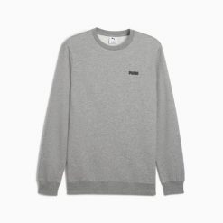 Bluza sportowa męska Puma ESS SMALL LOGO CREW FL. Szare bluzy męskie Puma, l, bez wzorów, z bawełny, bez kaptura. Za 138.57 zł.