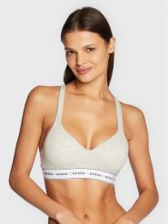 Guess Biustonosz top O1GC15 KBBU1 Szary. Szare biustonosze Guess, z aplikacjami, z bawełny. Za 99.99 zł.