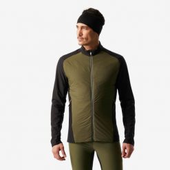 Bluza do narciarstwa biegowego męska Inovik 500. Zielone bluzy męskie INOVIK, na zimę, l, bez wzorów, z materiału, bez kaptura. Za 159.99 zł.