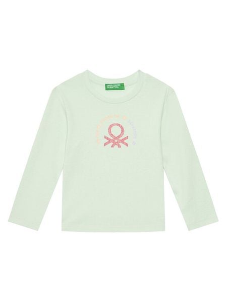 United Colors Of Benetton Bluzka 3I9WG10HV Zielony Slim Fit. Zielone bluzki dla dziewczynek United Colors Of Benetton, bez wzorów, z bawełny, bez ramiączek. Za 39.99 zł.