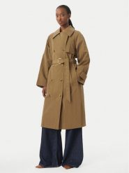 MICHAEL Michael Kors Trencz MS620FLKMY Khaki Oversize. Brązowe płaszcze damskie MICHAEL Michael Kors, m, bez wzorów, z bawełny, bez kaptura. Za 1,779.00 zł.