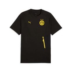Koszulka treningowa Borussia Dortmund 2026/27. Czarne koszulki sportowe męskie Puma, l, bez wzorów, z materiału, bez kołnierzyka, bez ramiączek, na fitness i siłownię. Za 229.50 zł.