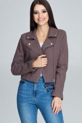 Mocca Krótka Elegancka Kurtka z Suwakami. Czarne kurtki damskie Figl, m, bez wzorów, z elastanu, bez kaptura. Za 319.00 zł.