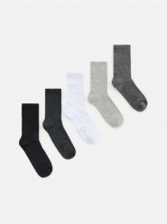 Skarpetki 5 pack - szary. Szare skarpety damskie Reserved, bez wzorów. Za 49.99 zł.