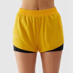 SPODENKI DAMSKIE 4F SZORTY TRENINGOWE SZYBKOSCHNĄCE KRÓTKIE KOLOR POMARAŃCZOWY. Brązowe szorty sportowe damskie 4f, na lato, l, bez wzorów, z materiału, eleganckie, do biegania. Za 60.97 zł.