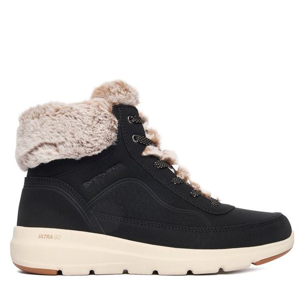Trzewiki Skechers. Czarne botki damskie Skechers, bez obcasa, na płaskiej podeszwie, bez zapięcia. Za 379.99 zł.