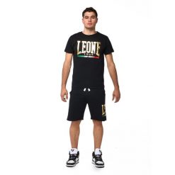 Koszulka z bawełna z sznurek regulacyjny na co dzień. Czarne buty sportowe męskie LEONE 1947 APPAREL, z bawełny, bez zapięcia, na fitness i siłownię. W wyprzedaży za 124.20 zł.