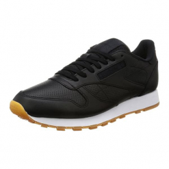 Skórzane buty sportowe w kolorze czarnym. Czarne buty sportowe męskie Adidas, Reebok, ze skóry. W wyprzedaży za 272.95 zł.