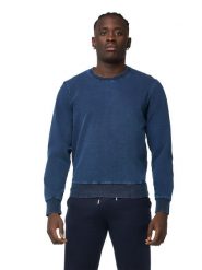 Bluza z ściągacze na co dzień na siłownię. Niebieskie bluzy męskie LEONE 1947 APPAREL, l, z aplikacjami, z denimu, bez kaptura. Za 147.31 zł.