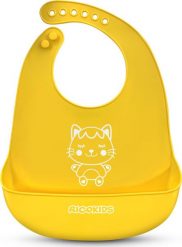 Ricokids Śliniaczek silikonowy do karmienia Ricokids żółty. Żółte śliniaki dla dzieci Ricokids, bez wzorów. Za 21.49 zł.