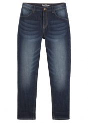 Termiczne dżinsy chłopięce na podszewce z polaru, z prostymi nogawkami, slim fit. Niebieskie jeansy dla chłopców bonprix, z jeansu. Za 139.99 zł.