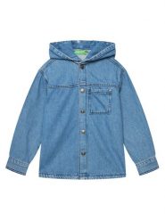 United Colors Of Benetton Koszula jeansowa 5PWACQ03X Niebieski Regular Fit. Niebieskie koszule dla chłopców United Colors Of Benetton, bez wzorów, z bawełny, bez kołnierzyka, bez ramiączek. Za 99.99 zł.