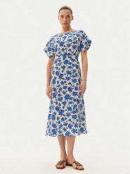 Weekend Max Mara Sukienka letnia Cannes 2515221092 Niebieski Regular Fit. Niebieskie sukienki damskie Weekend Max Mara, na lato, bez wzorów, z jedwabiu, bez kołnierzyka, bez ramiączek. Za 1,419.00 zł.