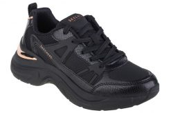 Buty sportowe Sneakersy damskie, Skechers Hazel-Faye. Czarne obuwie sportowe damskie Skechers, bez wzorów, z materiału, trekkingowe. Za 329.99 zł.