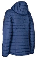 Trespass Bartush - damska lekka kurtka puchowa indygo. Niebieskie kurtki damskie Trespass, s, z aplikacjami, z poliesteru, bez kaptura. Za 427.99 zł.