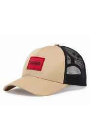 HUGO Czapka z daszkiem Kody 50519398 Beżowy. Brązowe rękawiczki męskie Hugo, bez wzorów, z poliesteru. Za 199.99 zł.