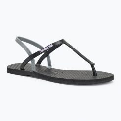 Sandały damskie Havaianas Paraty RJ. Czarne klapki damskie Havaianas, bez wzorów, bez obcasa, bez zapięcia. Za 109.99 zł.