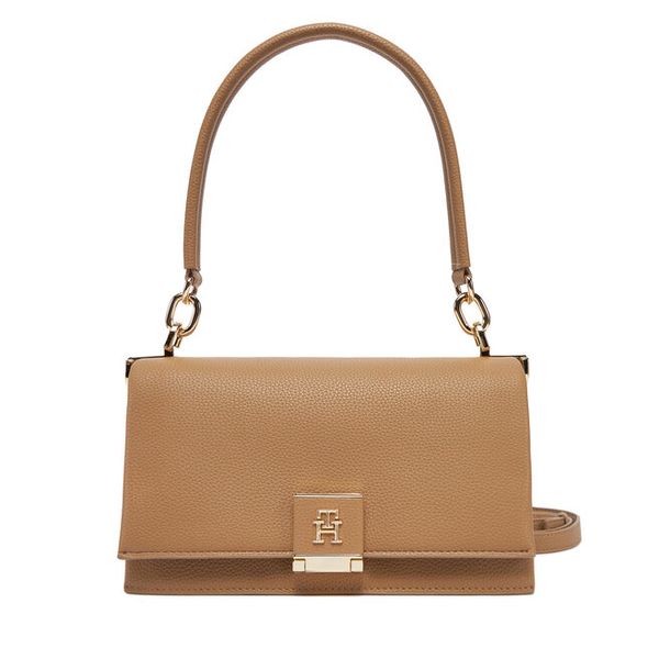 Torebka Tommy Hilfiger. Brązowe torebki do ręki damskie Tommy Hilfiger, bez wzorów, klasyczne, bez dodatków. Za 380.99 zł.