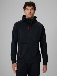 4F Bluza treningowa regular z kapturem męska - czarna XXL. Czarne bluzy sportowe męskie 4f, m, bez wzorów, z kapturem, na fitness i siłownię. Za 249.99 zł.