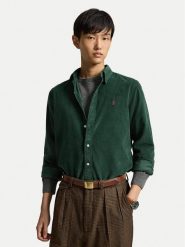 Polo Ralph Lauren Koszula 710853123500 Zielony ciemny Custom Fit. Zielone koszule męskie Polo Ralph Lauren, m, bez wzorów, z bawełny, bez kołnierzyka, bez ramiączek. Za 819.99 zł.