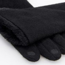 Rękawiczki z wełną - Czarny. Czarne rękawiczki damskie Reserved, z wełny. Za 49.99 zł.