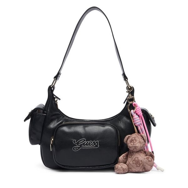 Torebka Guess. Czarne torebki do ręki damskie Guess, z aplikacjami, klasyczne, bez dodatków. Za 358.99 zł.