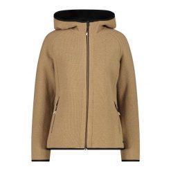 Kurtka z kapturem z recyklingowanej wełny damska CMP. Brązowe kurtki damskie CMP, bez wzorów, z wełny, z kapturem. W wyprzedaży za 621.05 zł.