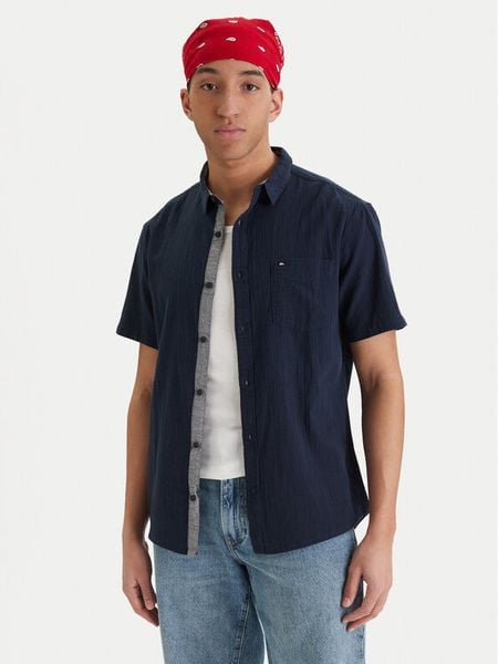 Quiksilver Koszula Time Box EQYWT04622 Granatowy Regular Fit. Niebieskie koszule męskie Quiksilver, m, bez wzorów, z bawełny, bez kołnierzyka, bez ramiączek. Za 132.99 zł.