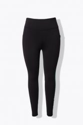 Damskie Legginsy funkcyjne boczne paski wysoki stan z recyklingu. Czarne legginsy damskie Ulla Popken, plus size, bez wzorów, z materiału. Za 239.99 zł.