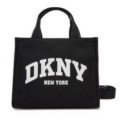 Torebka DKNY. Czarne torebki do ręki damskie DKNY, bez wzorów, klasyczne, bez dodatków. Za 319.99 zł.
