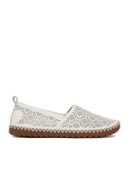 Rieker Półbuty CEO-M2851-80 Biały. Białe półbuty damskie Rieker, bez wzorów, ze skóry, bez obcasa, na płaskiej podeszwie, bez zapięcia. Za 319.99 zł.